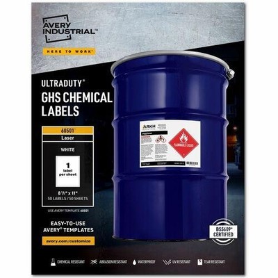 Avery UltraDuty  GHS Chemical Labels 8-1/2'' x 11'' , fo 60501