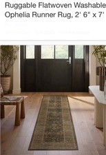 Ruggable Runner Rug, Flatwoven, Washable Ophelia Browns W/PAD 2  6    X 7'
