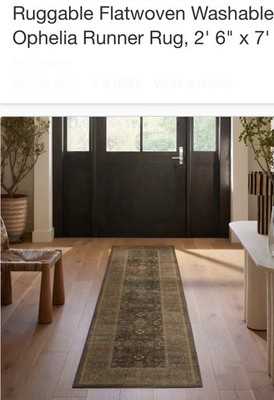 Ruggable Runner Rug, Flatwoven, Washable Ophelia Browns  W/PAD 2 6   X 7'