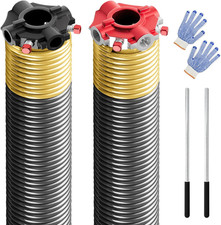 Durable 2" Garage Door Torsion Spring Pair with Non-Slip Bars  Gloves