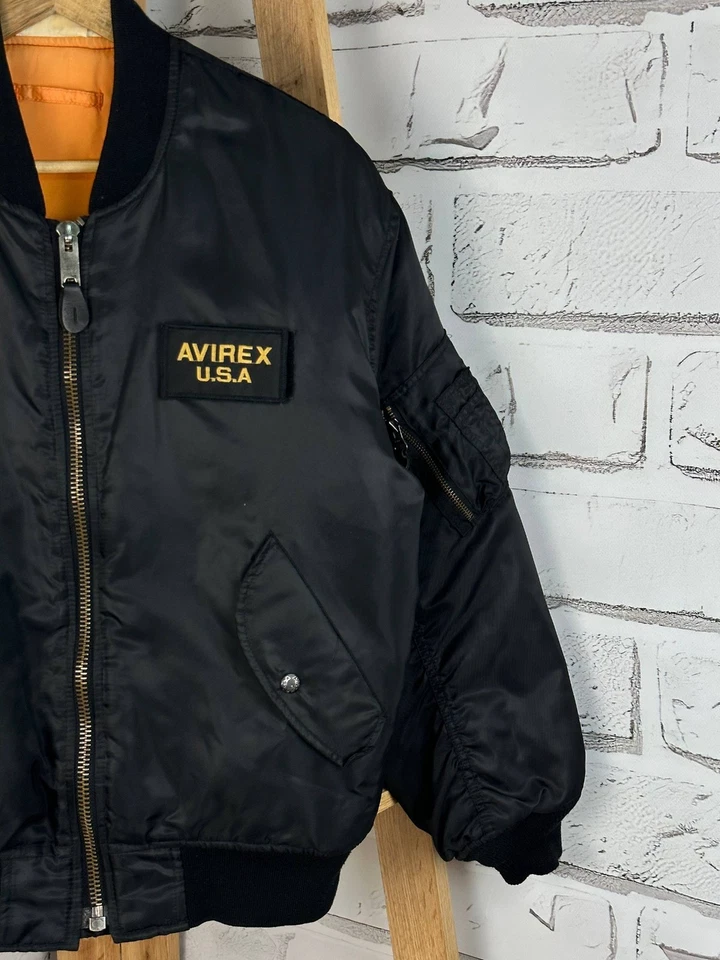 Avirex Bomber Reversible Jacket Vintage 90's Black Size XL - Image 2 of 4