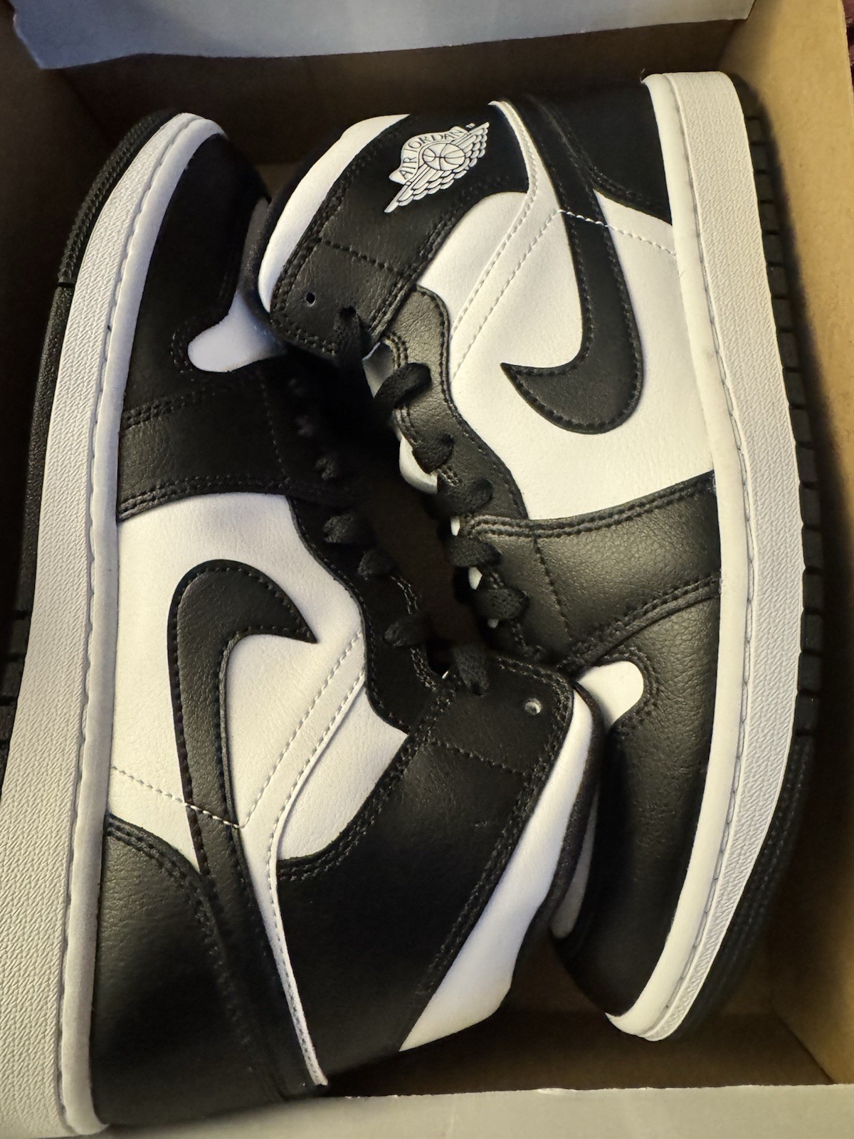 Nike Air Jordan 1 Mid Panda Black White Women's Sizes 9.5 Men’s Size 8 New thumbnail 18