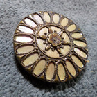Vintage Antique Victorian Metal & Celluloid Button Fancy Design — photo 2
