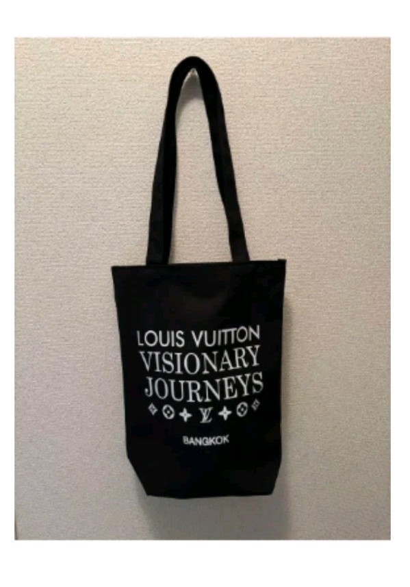 LOUIS VUITTON Black White Tote Bag Visionary Journeys Bangkok
