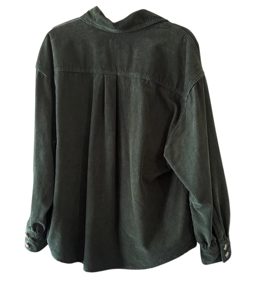 Levi's Red Tab Shirt Mens L Gray Corduroy Western Pearl Snap Long Sleeve Cowboy - Image 3 of 4