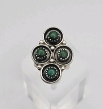 Sterling Silver Vintage Native Malachite Ring Size 6.5