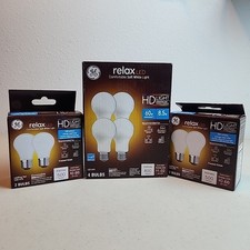Lot GE Relax LED HD LED A19 A15 Dimmable 60w Warm White Light 8 Bulbs 500/800