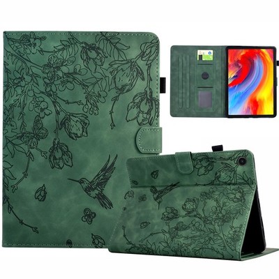 For Lenovo Tab M10 Plus/M9 2023 Flower Embossed Suede Leather Folio Stand Cover