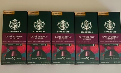 Starbucks by Nespresso Caffe Verona Ristretto Dark Roast Capsules 5 Packs 50 New