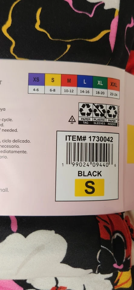 Conjunto de pijama de servicio de habitaciones cuello chutón mujer pequeño 2 piezas negro patrón floral nuevo con etiquetas Foto 4 de 4