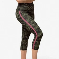 Ruby Ribbon Camo Print Cropped Length Reversible Athletic Leggings size Medium
