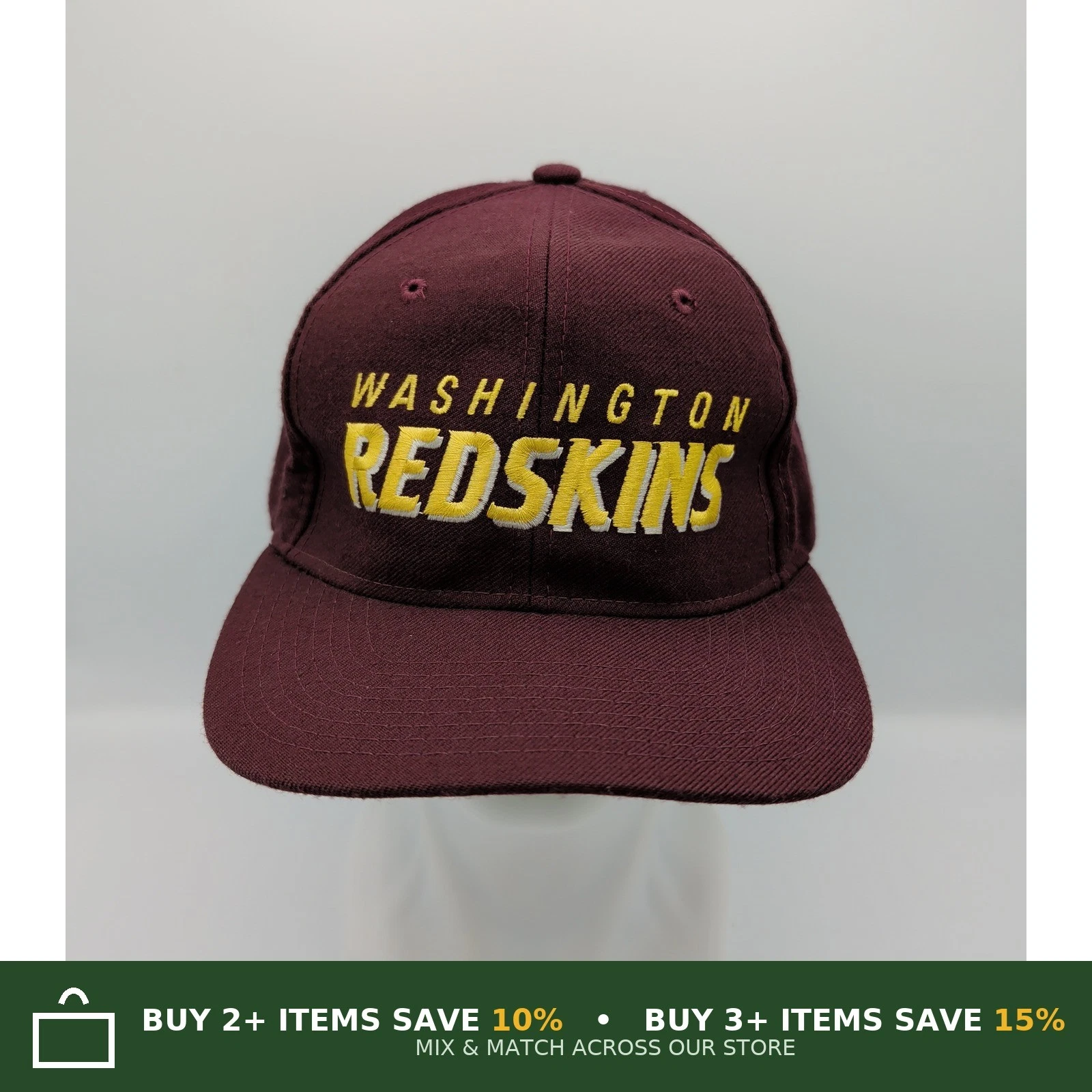 Vintage New Era Washington Redskins Pro Model Snapback Cap Maroon Mens One Size