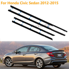 4pcs For Honda Civic Sedan 2012-2015 Weatherstrip Window Moulding Trim Seal Belt