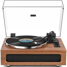 All-in-One Vintage Record Player High Fidelity Belt Drive Turntable for Vinyl...