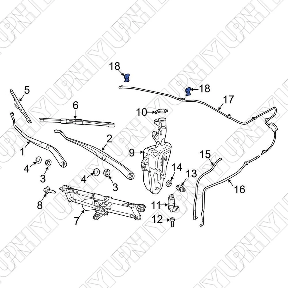 Car Front Windshield Washer Hose Repair For Jeep Compass 2017-2024 55112665AA - Image 4 of 4