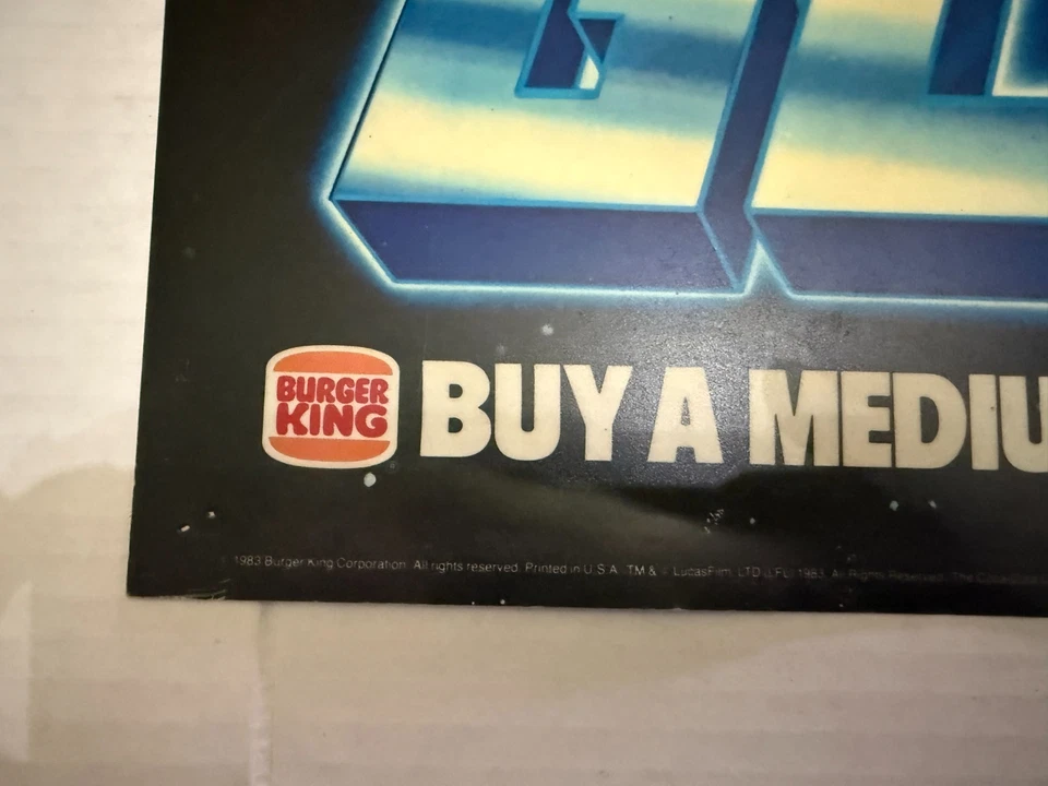 1983 Star Wars Return Of The Jedi Burger King Coca Cola Glasses Store Display - Image 2 of 4