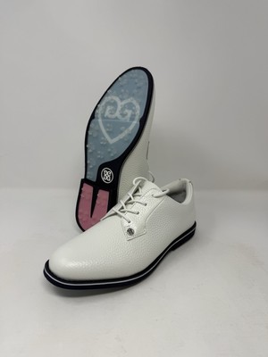G/Fore Gallivanter Pebble Leather White Blue Golf Shoes GLF000002