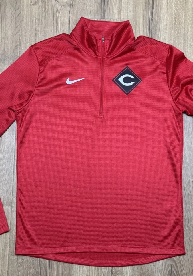 Nike Cincinnati Reds Shirt Mens Size Medium Team Diamond Pacer Quarter Zip - Image 2 of 4