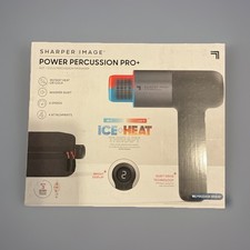 Sharper Image Power Percussion Pro Hot  Cold Massage Gun 6 Speeds Black