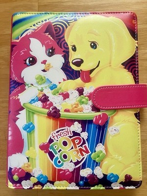 Lisa Frank A5 6 Ring Binder/Notebook /Journal With Paper Popcorn
