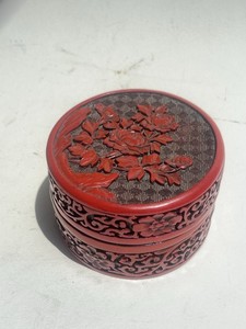 Chinese Antique Red Lacquer Carved Box