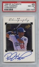 1998 SP Authentic #PK Paul Konerko PSA 8 NM Mint Chirogaphy Auto RC Dodgers 