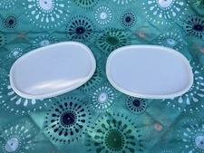 2 Corning Ware Lids F - 12-B . VG Condition Size. 9 3/4” X 7 1/2 “