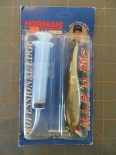 Norman R.I.P.' n Ric Buoyancy Chamber Lure MOC - Silver & Black - 4 1/2 inch