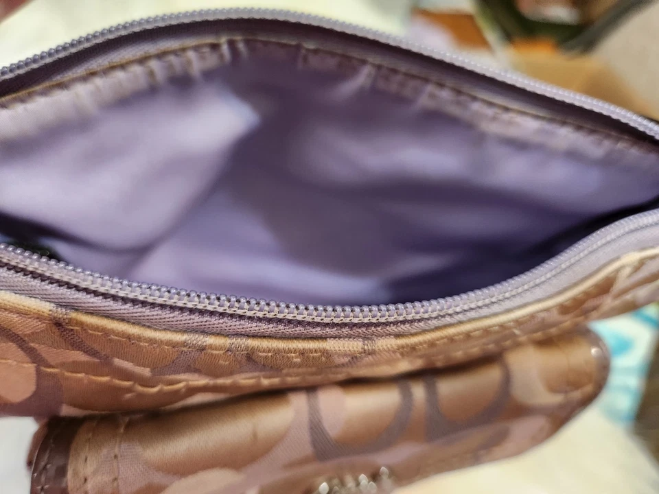 Auténtico bolso COACH #45670 C's multicolor Turnlock Swingpack con correa púrpura TLC Foto 4 de 4