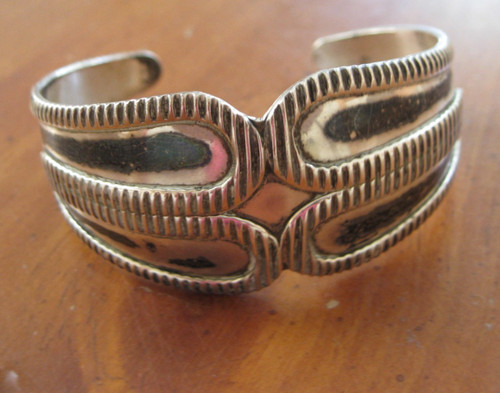 Vintage Mexico Sterling Silver Bracelet Cuff Antique