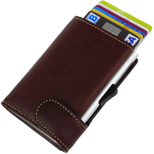Tony Perotti Leather Aluminum EC Cards Credit Card Case Money Clip Dollar Clip - Picture 7 of 34