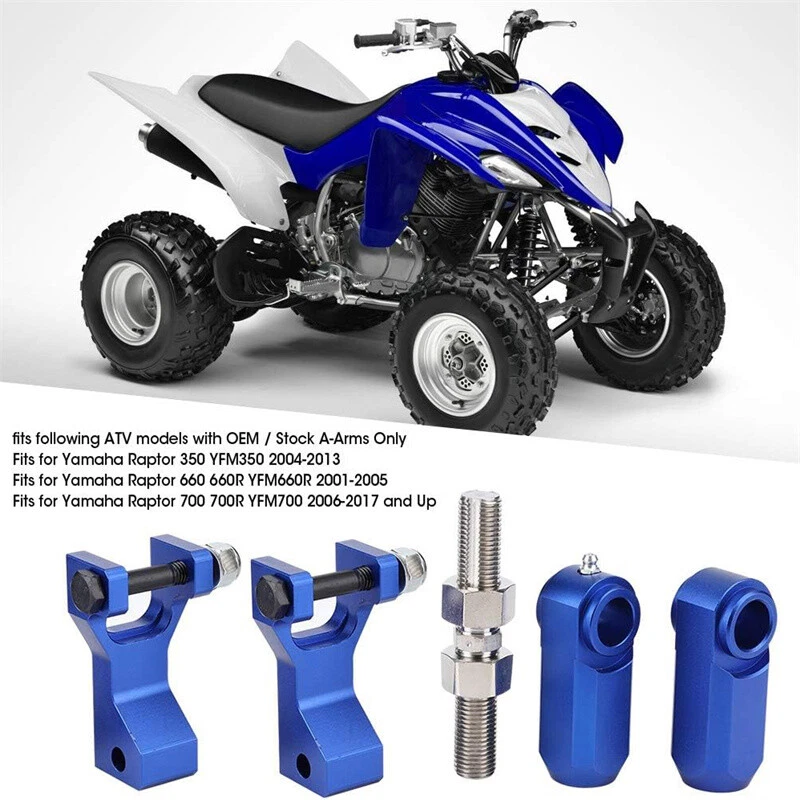 ATV Front & Rear Lowering Kit Blue Fits for Yamaha Raptor 660 660R 700 700R 350 - Image 3 of 4