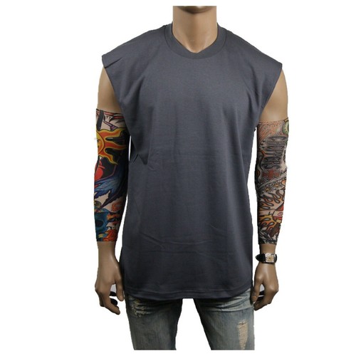 Mens HEAVY WEIGHT Crew neck Sleeveless Shirt Muscle Tank Fitness Gym Big & Tall - Picture 24 of 27
