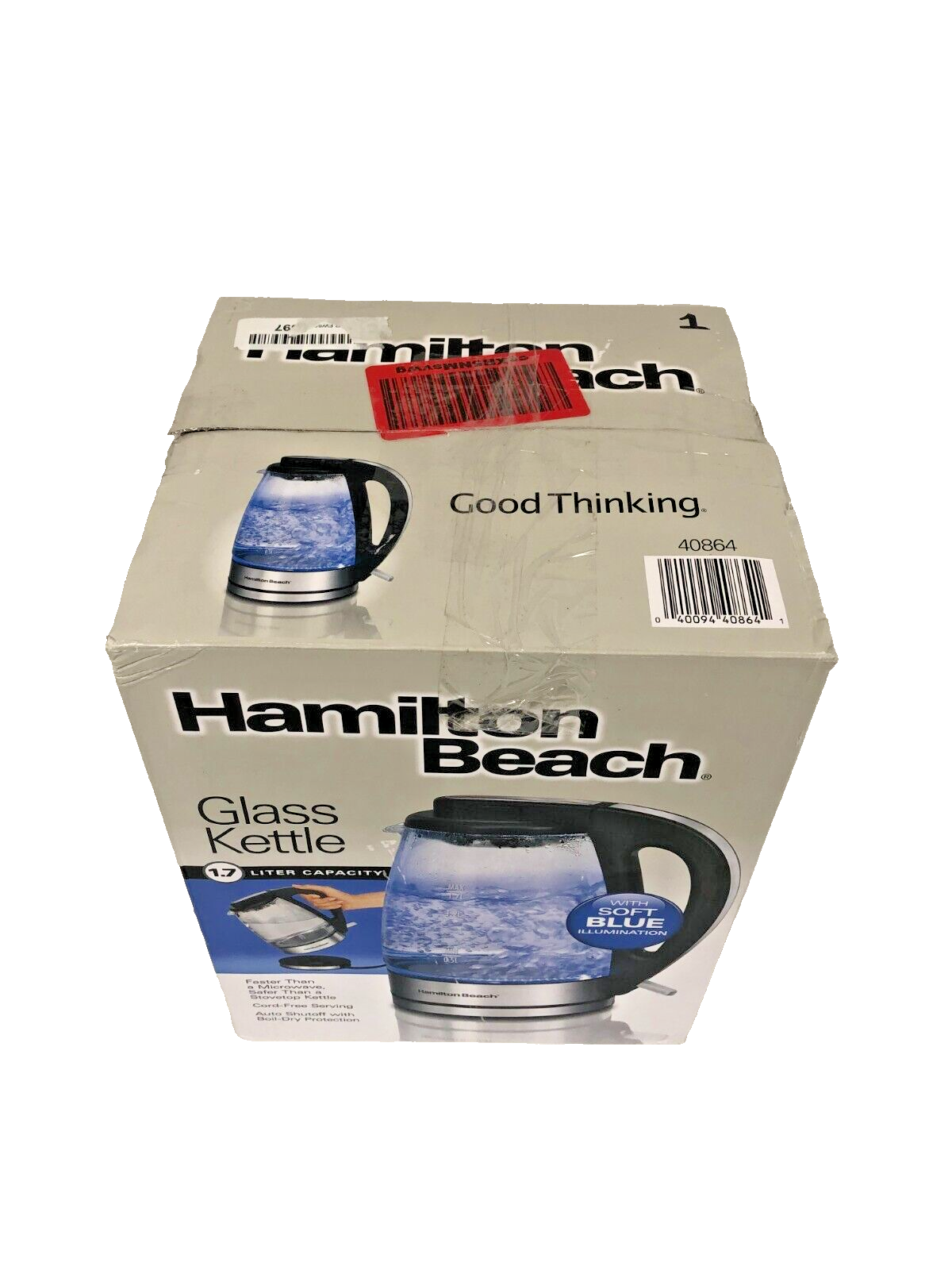 Hamilton Beach Electric Glass Kettle, Water Boiler & Heater, Cord Free