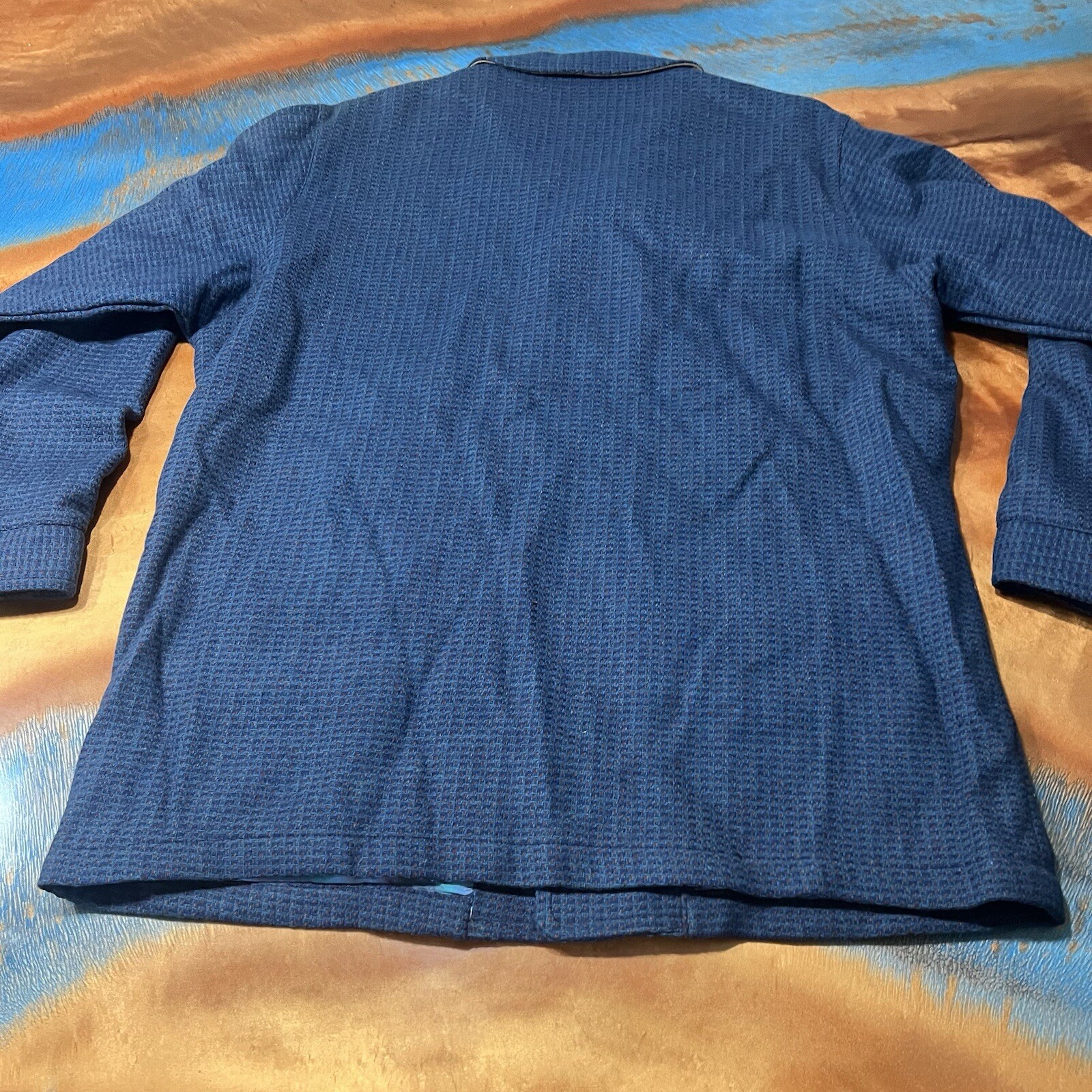Vintage Pendleton wool tweed jacket blue Lined large USA NWOT 60s Rare Style image 8