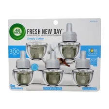 Air Wick Plug in Scented Oil Refill, Fresh New Day Simply Cotton, 5 Count