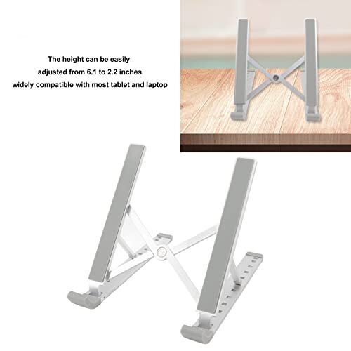 Adjustable Ergonomic Aluminum Laptop Stand for Desk - Portable Holder  