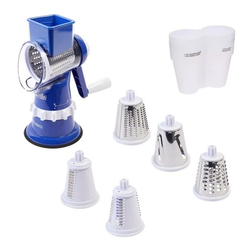 Kitchen HQ Speed Grater Slicer with Suction Base & 5 Drum & Holder Rotary WHITE - Picture 2 of 22