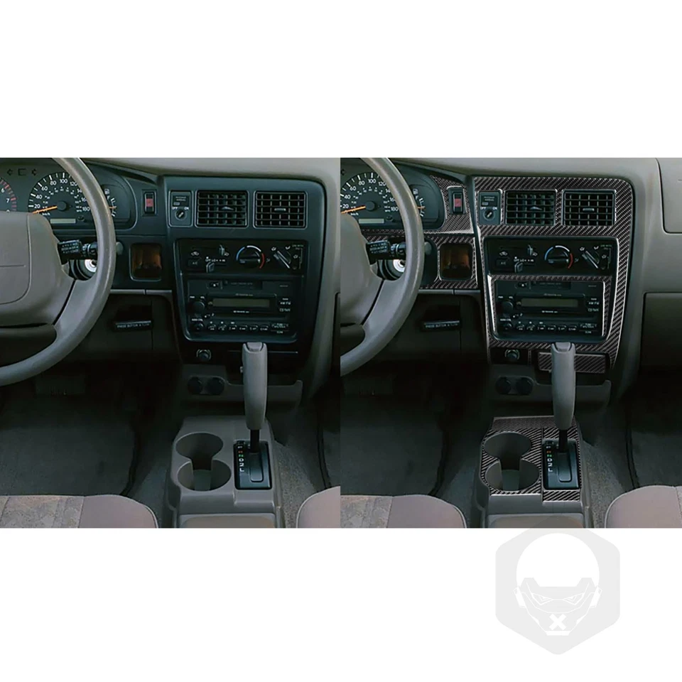 Kits completos de cubierta interiores de fibra de carbono real de 26 piezas para Toyota Tacoma 2001-04 Foto 2 de 4