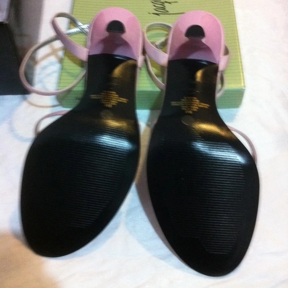 ❤️Sandalias Formales Boda Peep Toe Tacones Altos Rosa 9M Nuevas en Caja Foto 3 de 3