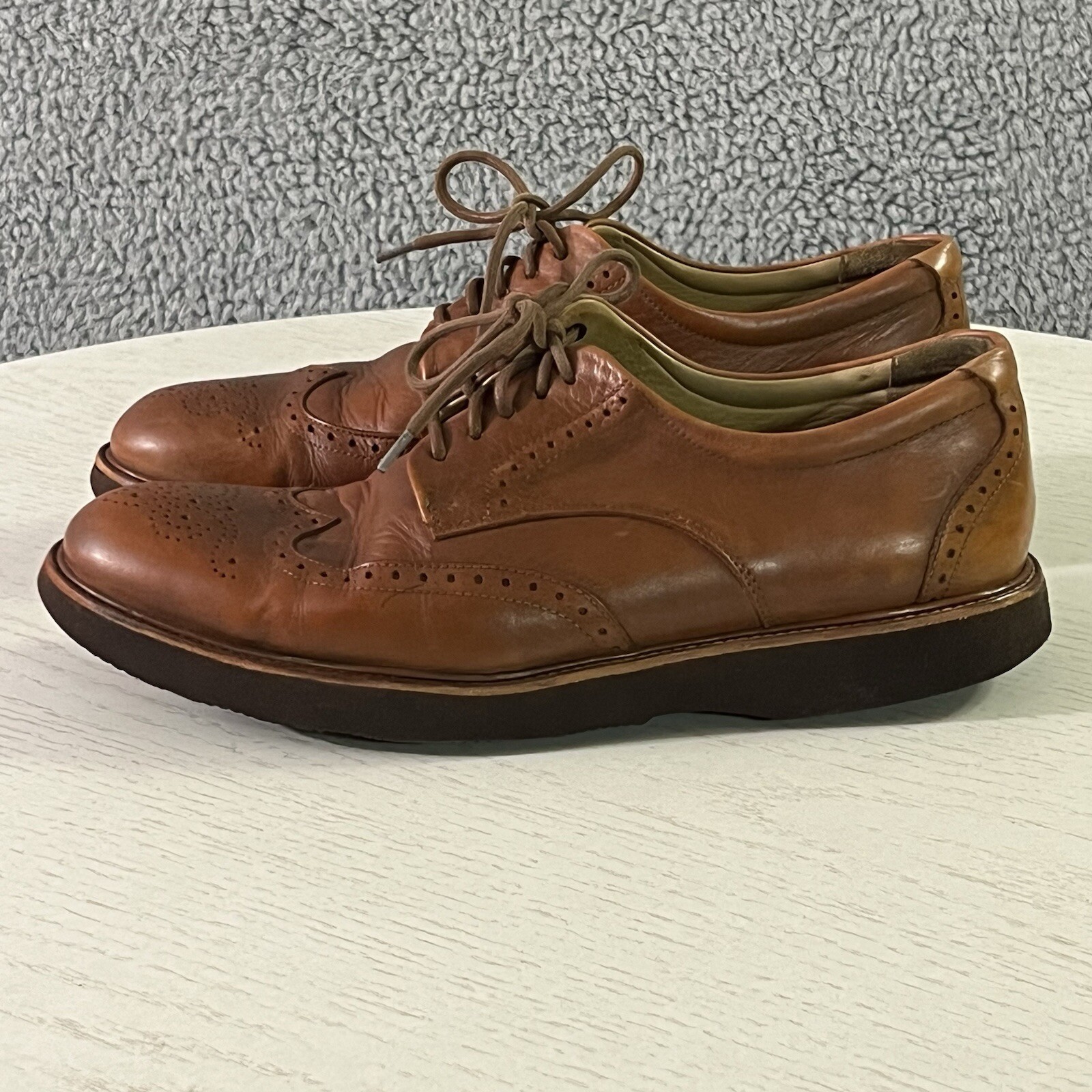 SAOLA Scarpe Samuel Hubbard uomo 9 5 W pelle marrone brogue punta alare derby abito Oxford