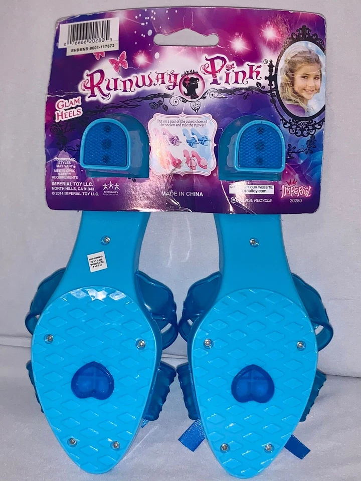 Sapatos de salto glam rosa passarela, azul, meninas fantasia fingir brincar - Imagem 2 de 2