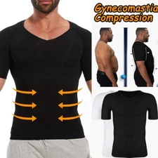 Men's Compression Shirt Belly Shapewear Vest Tank Tops Slimming Body Shaper US