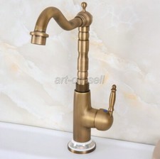 Kitchen Sink Mixer Tap 360  Swivel Spout Single Lever Antique Brass Kitchen Taps