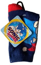 Bioworld Sonic The Hedgehog 3 Pair Boys Crew Socks Size 7-9 Fits Shoe Size 10-4