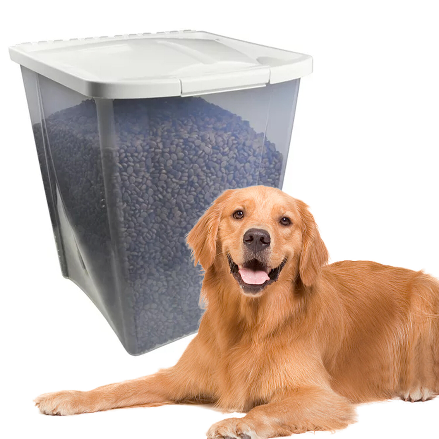 Plastic Dog Food Storage Container on Wheels 25 lb eBay