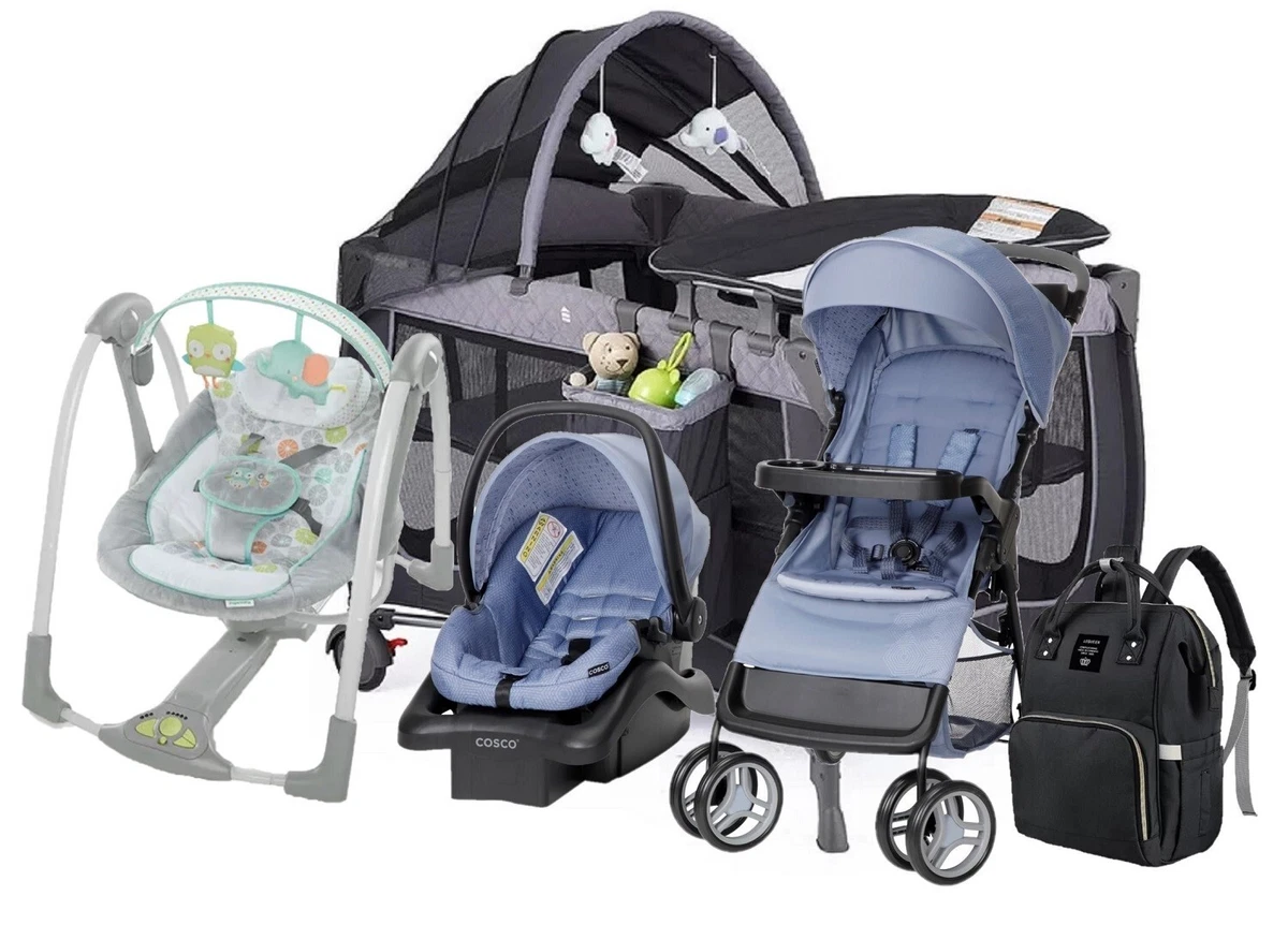 Baby Boy Combo Travel System Set Stroller With Car Seat Playard