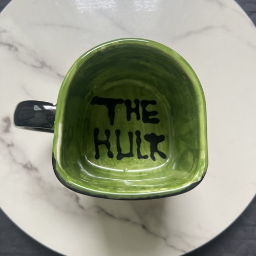 Handmade Hand Painted THE HULK 'E' Mug W/ Cookie/Treat Slot NWOB Gift Novelty - Picture 3 of 7