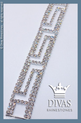 FANTASY GLAS KRISTALL FUNKELNDE STRASS BIKINI VERBINDER - 16cm / 2 Stück