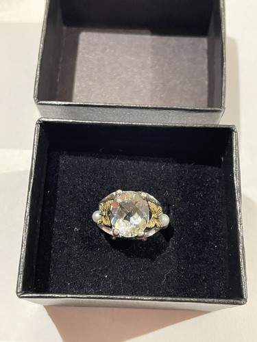 Ann King Sterling Silver 18k Yellow Gold Butterfly Green Quartz Ring Size 6 925 - Picture 21 of 22